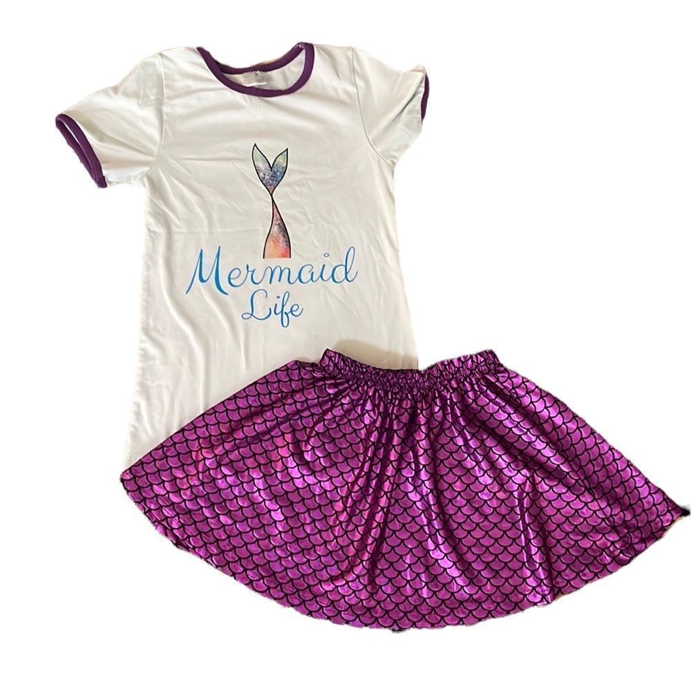 •BOUTIQUE• MERMAID LIFE MATCHING OUTFIT SHIRT/SKIRT SIZE XXL(7/8)